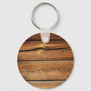 Rustic Wood Grain Boards Design Land-gåvor Nyckelring
