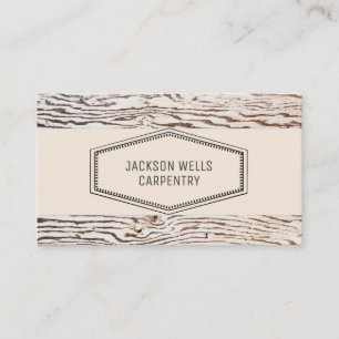 Rustic Wood Grain Carpenter Visitkort
