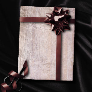 Rustic Wood Grain Dusty Rosa och koppar Presentpapper