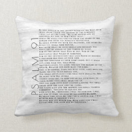 Rustic Wood Grain Psalm 91 Kudde