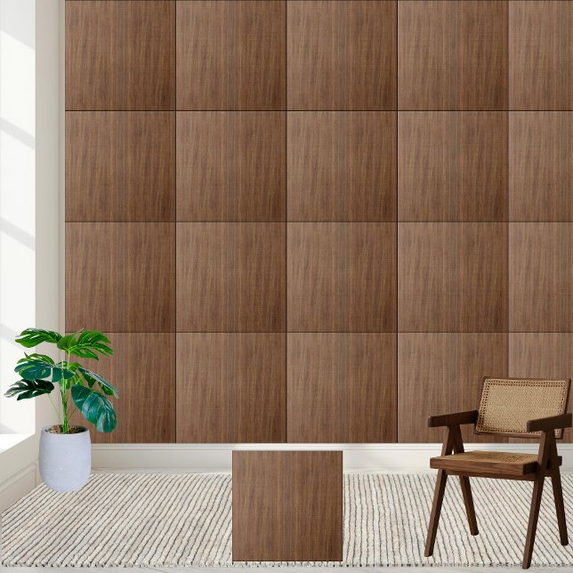 Rustic Wood Grain - Realistic Faux Wood Design Kakelplatta (Rustic Wood Grain - Realistic Faux Wood Design Ceramic Tile)