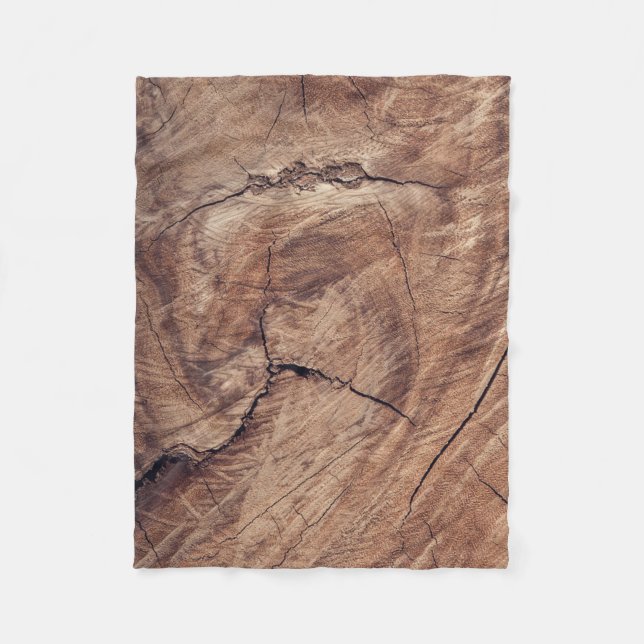 Rustic Wood Grain Struktur Design Fleecefilt (Framsidan)
