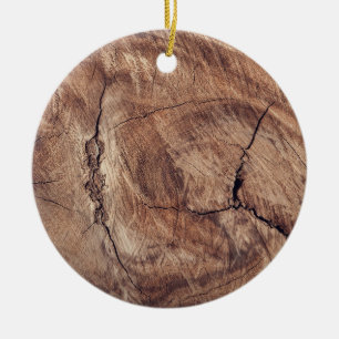 Rustic Wood Grain Struktur Design Julgransprydnad Keramik