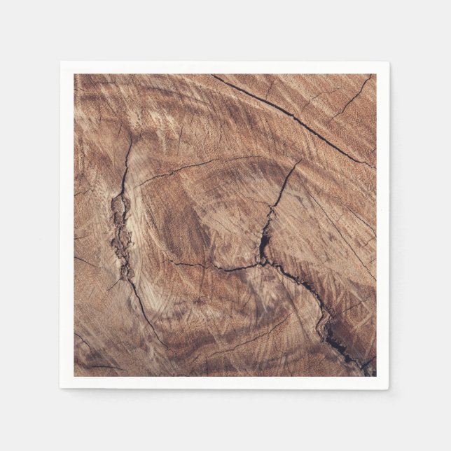 Rustic Wood Grain Struktur Design Pappersservett (Framsidan)