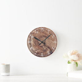 Rustic Wood Grain Struktur Design Rund Klocka