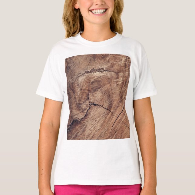 Rustic Wood Grain Struktur Design T Shirt (Framsida)