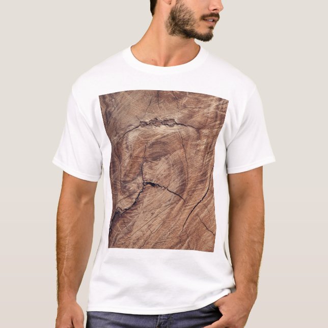 Rustic Wood Grain Struktur Design T Shirt (Framsida)