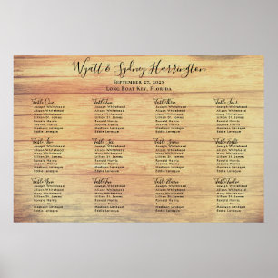 Rustic Wood Grain Wedding Sittschema Poster