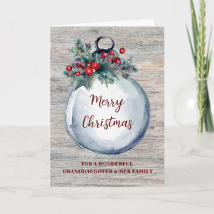 Rustic Wood Granddotter & Family God jul Kort