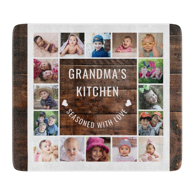 Rustic Wood Grandma's Kitchen 16 Photo Collage (Framsidan)