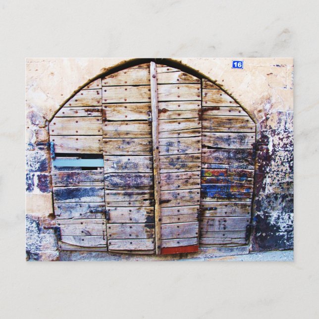 Rustic Wood Greece Door Greece Photography Vykort (Framsida)