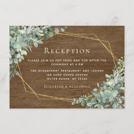Rustic Wood Greenery Eucalyptus Wedding Reception Tilläggskort