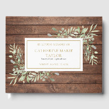 Rustic Wood Greenery in Loving Memory Funeral