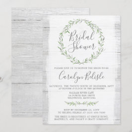 Rustic Wood Grönt Wandeme Inbjudningskort för möhi