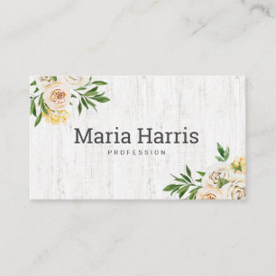 Rustic Wood Gula blommor Simple Professionell Visitkort