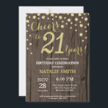 Rustic Wood Guld 21:a födelsedagsdiamanten Inbjudningar<br><div class="desc">21:a födelsedagsinbjudan med Rustic Wood och Guld Glitter Diamond Background. Land Vintage Retro. Konfetti Guld. Vuxen födelsedag. Manliga Manar eller Kvinnor födelsedag. Om du vill göra ytterligare anpassningar klickar du på knappen Anpassa och användor verktygen som är utformat för att ändra mallen.</div>