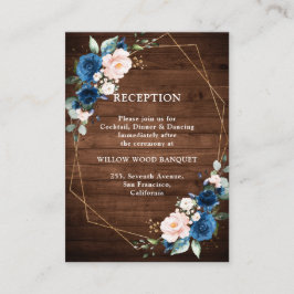 Rustic Wood Guld Geometric Bröllop Tilläggskort