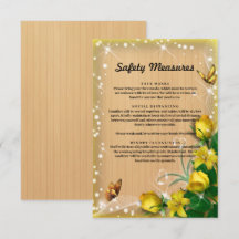 Rustic Wood Gult Blommigt Butterfly Safety Measure