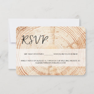 Rustic Wood Handlettering OSA Reserverat Sittplats Kort
