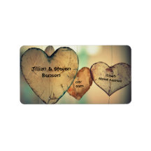 Rustic Wood Hearts - Address Labels