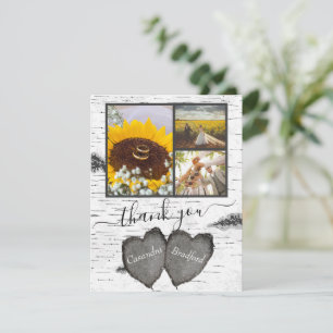 Rustic Wood Hearts Aspen 3 fotocollage Bröllop T Tack Kort