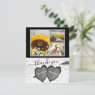 Rustic Wood Hearts Aspen 3 fotocollage Bröllop T Tack Kort