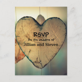 Rustic Wood Hearts - OSA Post Card Inbjudan Vykort