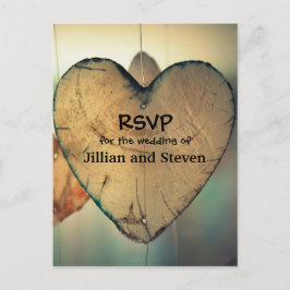 Rustic Wood Hearts - OSA Post Card Inbjudan Vykort