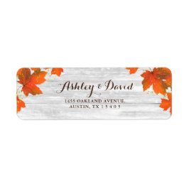 Rustic Wood | HÖST LÖV | GULD GLITTER BRÖLLOP Returadress Etikett