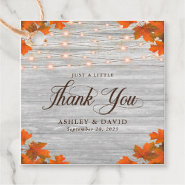 Rustic Wood Höst löv Ljus Tack Bröllop Gåvor Etiketter
