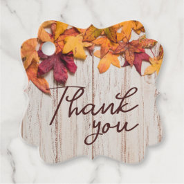 Rustic Wood Höst löv Möhippa Gåvor Etiketter