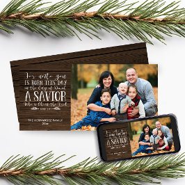Rustic Wood jul Bible Verse Helgdag Photo Julkort