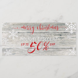 Rustic Wood Jul Snöflingor - Rabattkort