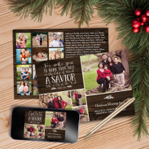 Rustic Wood jul Verse Helgdag Photo Collage