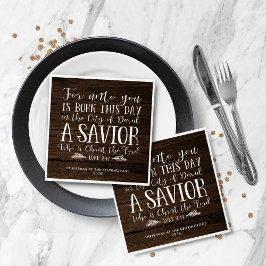 Rustic Wood jul Verse Typography Pappersservett