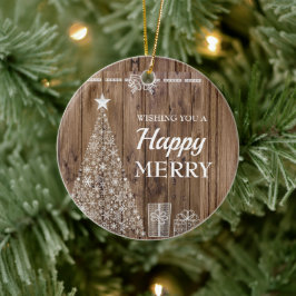 Rustic Wood Julgran Julhelg Julgransprydnad Keramik