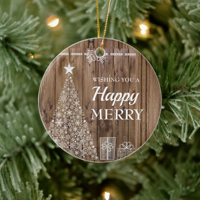 Rustic Wood Julgran Julhelg Julgransprydnad Keramik (Träd)