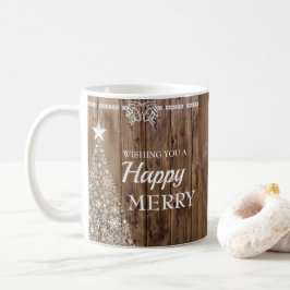 Rustic Wood Julgran Julhelg Kaffemugg