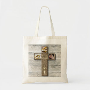 Rustic Wood Kor First Heliga Communion Tygkasse