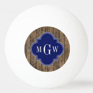 Rustic Wood L Planks #1 Navy Quatrefoil 3 M'gram Pingisboll