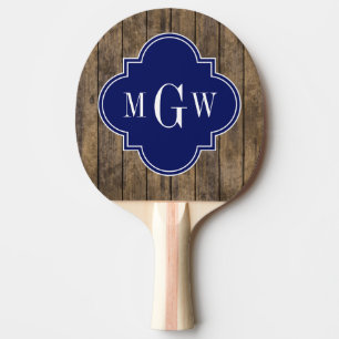 Rustic Wood L Planks #1 Navy Quatrefoil 3 M'gram Pingisracket