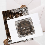 Rustic Wood Lace Floral Wedding Thank You Fyrkantigt Klistermärke<br><div class="desc">Rustic Wood Lace Floral Wedding Thank You Square Sticker . Show your heartfelt appreciation with this rustic wood and white lace wedding thank you sticker. Featuring a dark wooden background with delicate floral lace and elegant typography, this square sticker is perfect for sealing envelopes, favor bags, or thank you notes....</div>