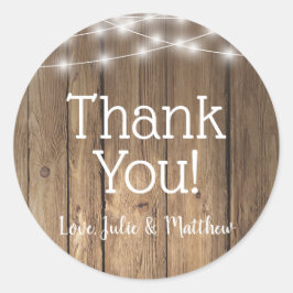 Rustic Wood Land Barn BBQ String Ljus Sticker Runt Klistermärke