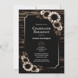 Rustic Wood Land Blommigt Champagne Breakfast Inbjudningar
