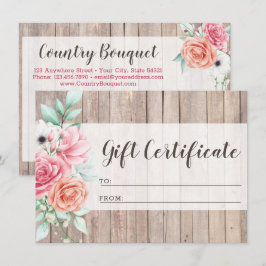 Rustic Wood Land Blommigt Gift-kort för Inbjudningar