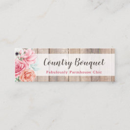 Rustic Wood Land Farmhouse Blommigt Social Media Mini Visitkort