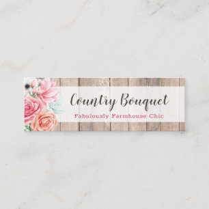 Rustic Wood Land Farmhouse Blommigt Social Media Mini Visitkort