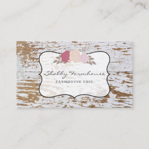 Rustic Wood Land Farmhouse Ro Script Busines Visitkort