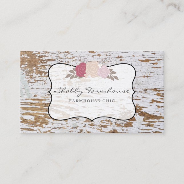 Rustic Wood Land Farmhouse Ro Script Busines Visitkort (Framsida)