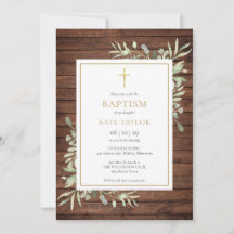 Rustic Wood Land Greenery Baptism Christening